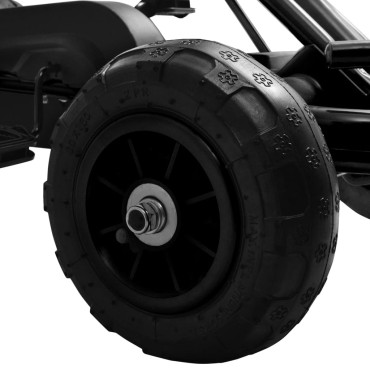 vidaXL Go Kart με Πετάλια και Λάστιχα Πεπιεσμένου Αέρα Μαύρο