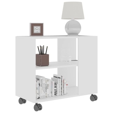 vidaXL Τραπέζι Βοηθητικό Λευκό 70x35x55cm από Επεξεργασμένο Ξύλο 1 τεμ.