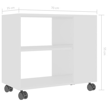 vidaXL Τραπέζι Βοηθητικό Λευκό 70x35x55cm από Επεξεργασμένο Ξύλο 1 τεμ.