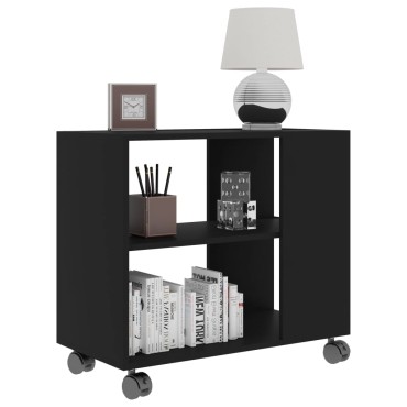 vidaXL Τραπέζι Βοηθητικό Μαύρο 70x35x55cm από Επεξεργασμένο Ξύλο 1 τεμ.
