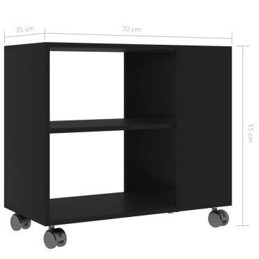vidaXL Τραπέζι Βοηθητικό Μαύρο 70x35x55cm από Επεξεργασμένο Ξύλο 1 τεμ.