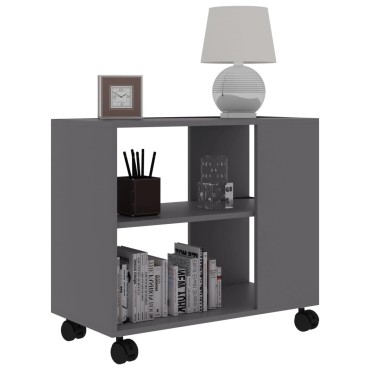 vidaXL Τραπέζι Βοηθητικό Γκρι 70x35x55cm από Επεξεργασμένο Ξύλο 1 τεμ.