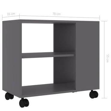vidaXL Τραπέζι Βοηθητικό Γκρι 70x35x55cm από Επεξεργασμένο Ξύλο 1 τεμ.
