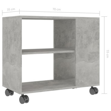 vidaXL Τραπέζι Βοηθητικό Γκρι Σκυροδ. 70x35x55cm Επεξεργασμένο Ξύλο 1 τεμ.