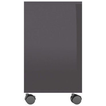 vidaXL Τραπέζι Βοηθητικό Γυαλιστ. Γκρι 70x35x55cm Επεξεργασμένο Ξύλο 1 τεμ.