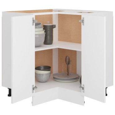 vidaXL Ντουλάπι Δαπέδου Γωνιακό Lyon Λευκό 75,5x75,5x81,5cm 1 τεμ.