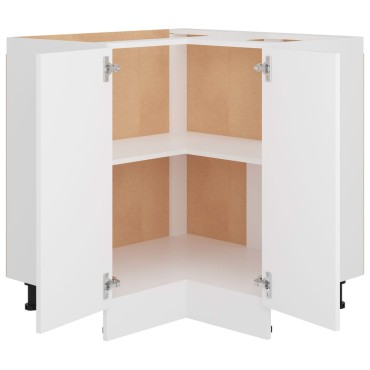 vidaXL Ντουλάπι Δαπέδου Γωνιακό Lyon Λευκό 75,5x75,5x81,5cm 1 τεμ.