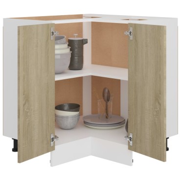 vidaXL Ντουλάπι Δαπέδου Γωνιακό Lyon Sonoma Δρυς 75,5x75,5x81,5cm 1 τεμ.