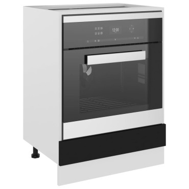 vidaXL Ντουλάπι για Φούρνο Riga Μαύρο 60x46x81,5cm Επεξ. Ξύλο 1 τεμ.