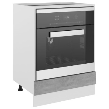 vidaXL Ντουλάπι Φούρνου "Riga" Γκρι Σκυρόδεμα 60x46x81,5cm από Τεχνητό Ξύλο 1 τεμ.
