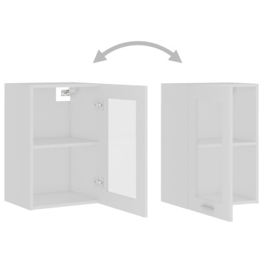 vidaXL Ντουλάπι Κρεμαστό με Τζάμι Lyon Λευκό 40x31x60cm από 1 τεμ.