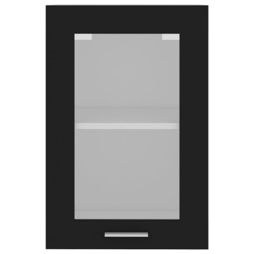 vidaXL Ντουλάπι Κρεμαστό με Τζάμι Lyon Μαύρο 40x31x60cm από 1 τεμ.