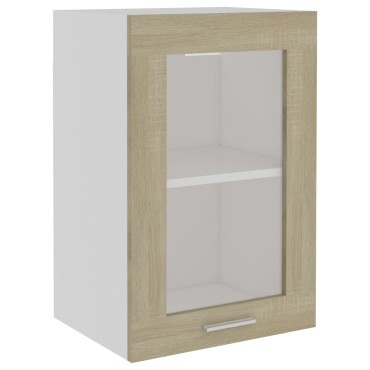 vidaXL Ντουλάπι Κρεμαστό με Τζάμι Lyon Sonoma Δρυς 40x31x60cm 1 τεμ.