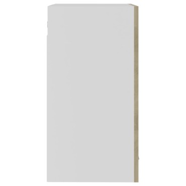 vidaXL Ντουλάπι Κρεμαστό με Τζάμι Sonoma Δρυς 40x31x60cm Μοριοσανίδα 1 τεμ.
