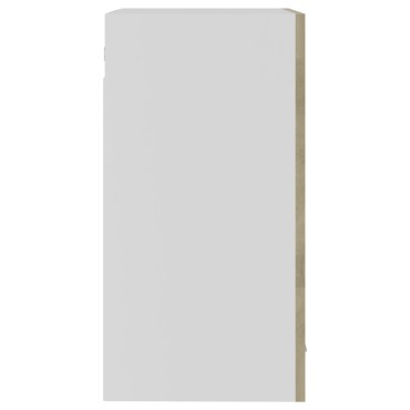 vidaXL Ντουλάπι Κρεμαστό με Τζάμι Lyon Sonoma Δρυς 40x31x60cm 1 τεμ.