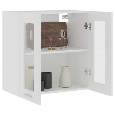 vidaXL Ντουλάπι Κρεμαστό με Τζάμι Lyon Λευκό 60x31x60cm από 1 τεμ.