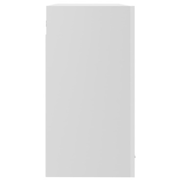 vidaXL Ντουλάπι Κρεμαστό με Τζάμι Γυαλ. Λευκό 80x31x60cm Μοριοσανίδα 1 τεμ.
