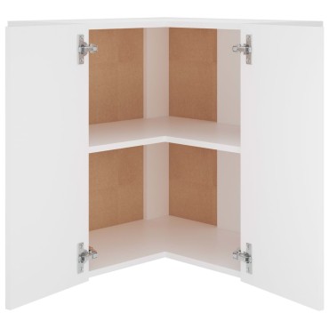 vidaXL Ντουλάπι Γωνία Κρεμαστό Lyon Λευκό 57x57x60cm από Επεξ. Ξύλο 1 τεμ.