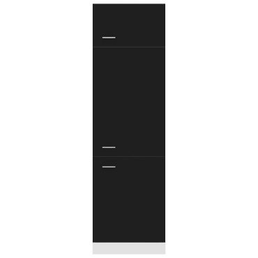 vidaXL Ντουλάπι Ψυγείου Lyon Μαύρο 60x57x207cm από Επεξ. Ξύλο 1 τεμ.