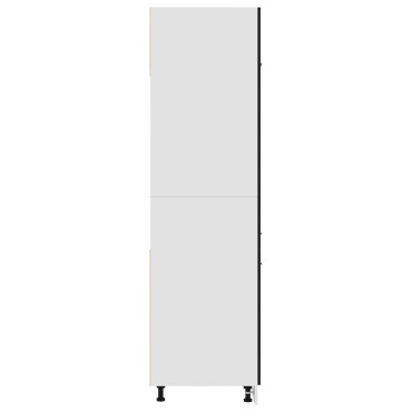 vidaXL Ντουλάπι Ψυγείου Lyon Μαύρο 60x57x207cm από Επεξ. Ξύλο 1 τεμ.