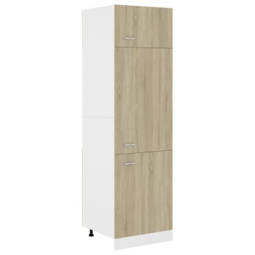 vidaXL Ντουλάπι Ψυγείου Sonoma Δρυς 60x57x207cm Επεξ. Ξύλο 1 τεμ.