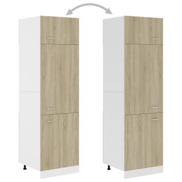 vidaXL Ντουλάπι Ψυγείου Sonoma Δρυς 60x57x207cm Επεξ. Ξύλο 1 τεμ.