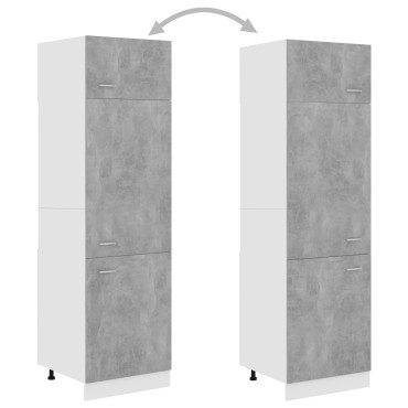 vidaXL Ντουλάπι Ψυγείου Γκρι Σκυροδέματος 60x57x207cm Επεξ. Ξύλο 1 τεμ.