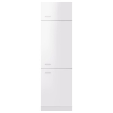 vidaXL Ντουλάπι Ψυγείου Lyon Γυαλιστερό Λευκό 60x57x207cm Επεξ. Ξύλο 1 τεμ.