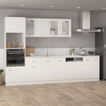 vidaXL Ντουλάπι για Φούρνο Μικροκυμάτων Lyon Λευκό 60x57x207 εκ 1 τεμ.