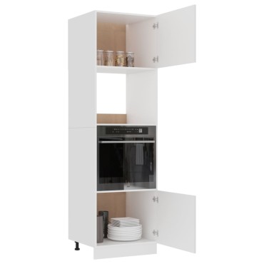 vidaXL Ντουλάπι για Φούρνο Μικροκυμάτων Lyon Λευκό 60x57x207 εκ 1 τεμ.