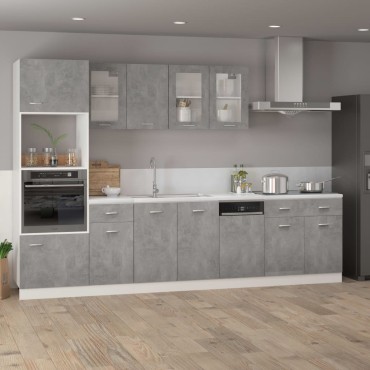 vidaXL Πρόσοψη Πλυντηρίου Πιάτων Γκρι Σκυροδ. 45x3x67cm Επεξ. Ξύλο 1 τεμ.
