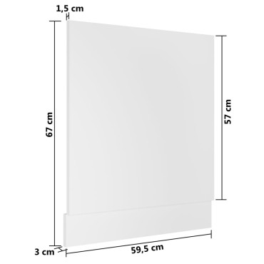 vidaXL Πρόσοψη Πλυντηρίου Πιάτων Λευκή 59,5x3x67cm Μοριοσανίδα 1 τεμ.