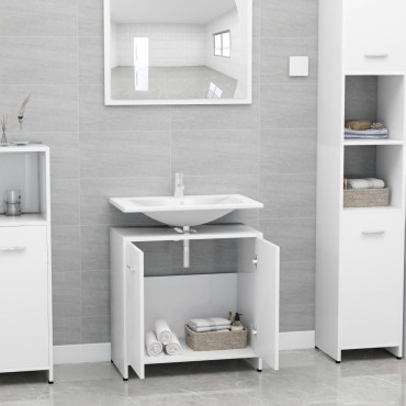 vidaXL Ντουλάπι Νιπτήρα Λευκό 60x33x61cm από Επεξ. Ξύλο 1 τεμ.