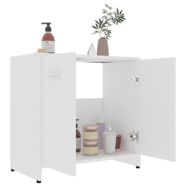 vidaXL Ντουλάπι Νιπτήρα Λευκό 60x33x61cm από Επεξ. Ξύλο 1 τεμ.