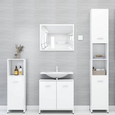 vidaXL Στήλη Μπάνιου Λευκή 30x30x95cm από Επεξ. Ξύλο 1 τεμ.
