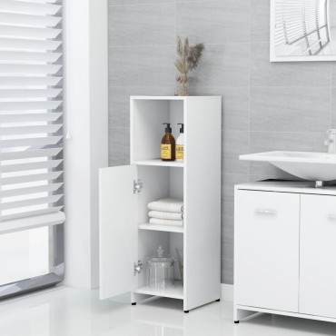 vidaXL Στήλη Μπάνιου Λευκή 30x30x95cm από Επεξ. Ξύλο 1 τεμ.