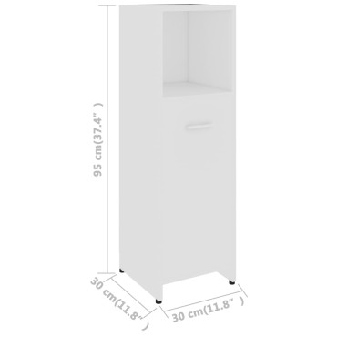 vidaXL Στήλη Μπάνιου Λευκή 30x30x95cm από Επεξ. Ξύλο 1 τεμ.