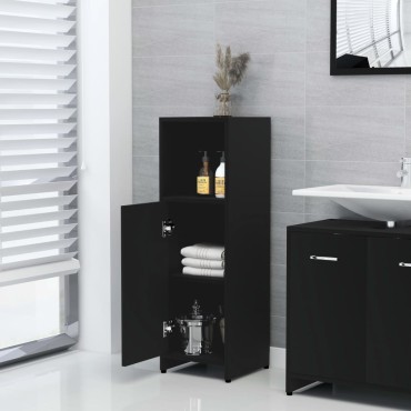 vidaXL Στήλη Μπάνιου Μαύρη 30x30x95cm από Επεξεργασμένο Ξύλο 1 τεμ.