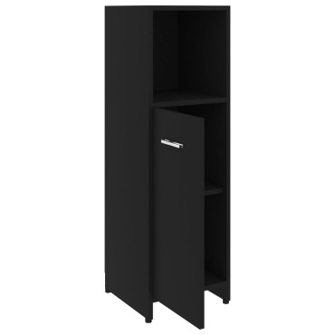 vidaXL Στήλη Μπάνιου Μαύρη 30x30x95cm από Επεξεργασμένο Ξύλο 1 τεμ.