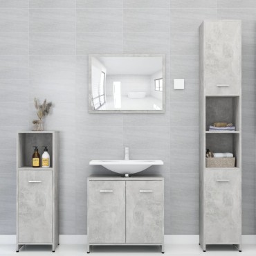 vidaXL Στήλη Μπάνιου Γκρι Σκυροδέματος 30x30x95cm Επεξεργασμένο Ξύλο 1 τεμ.
