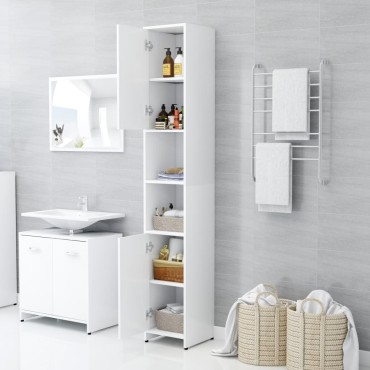 vidaXL Στήλη Μπάνιου Λευκή 30x30x183,5cm από Επεξεργασμένο Ξύλο 1 τεμ.