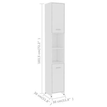 vidaXL Στήλη Μπάνιου Λευκή 30x30x183,5cm από Επεξεργασμένο Ξύλο 1 τεμ.