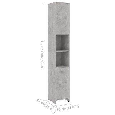 vidaXL Στήλη Μπάνιου Γκρι Σκυροδέματος 30x30x183,5cm Επεξεργ. Ξύλο 1 τεμ.