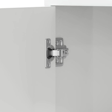 vidaXL Στήλη Μπάνιου Γυαλιστερό Λευκό 30x30x183,5cm Επεξεργασμ. Ξύλο 1 τεμ.