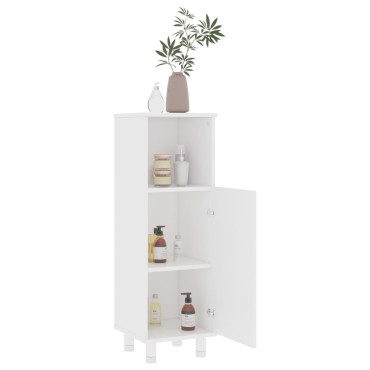 vidaXL Στήλη Μπάνιου Λευκή 30x30x95cm από Επεξ. Ξύλο 1 τεμ.