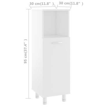 vidaXL Στήλη Μπάνιου Λευκή 30x30x95cm από Επεξ. Ξύλο 1 τεμ.