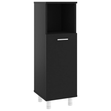 vidaXL Στήλη Μπάνιου Μαύρη 30x30x95cm από Επεξ. Ξύλο 1 τεμ.