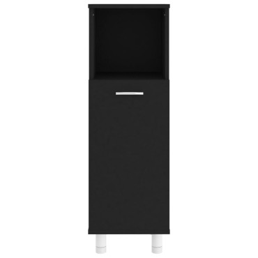 vidaXL Στήλη Μπάνιου Μαύρη 30x30x95cm από Επεξ. Ξύλο 1 τεμ.