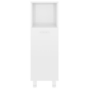 vidaXL Στήλη Μπάνιου Γυαλιστερό Λευκό 30x30x95cm από Επεξ. Ξύλο 1 τεμ.