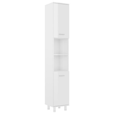 vidaXL Στήλη Μπάνιου Γυαλιστερό Λευκό 30x30x179cm Επεξ. Ξύλο 1 τεμ.